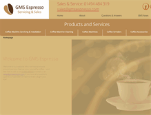 Tablet Screenshot of gmsespresso.com